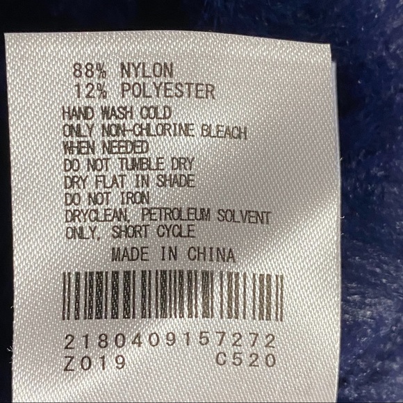 EARTH MUSIC & ECOLOGY Sweater Cozy Fuzzy Navy Sz M - Picture 6 of 6